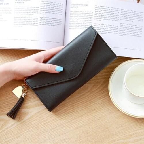 Simple Fashion Women Long Wallets New Heart Shaped Pendant Clutch Multi Functional Female Purse Wallet