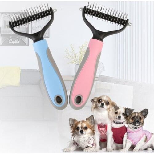 Los Fick Hair Removal Comb for Dogs Cat Detangler Fur Trimming Dematting Deshedding Brush Grooming Tool For matted Long Hair Pet