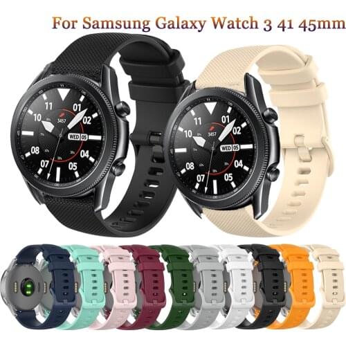 Silicone watchband for Samsung Galaxy Watch 3 41mm 45mm bracelet smart sport strap for Samsung galaxy watch 42 46mm watch strap