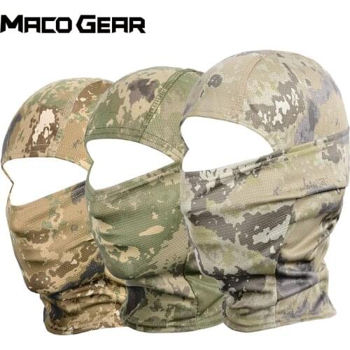 Summer Tactical Camo Balaclava Camouflage Army Full Face Mask Running Skiing Cycling Hunting Hiking Scarf Bicycle Helmet Cap Men