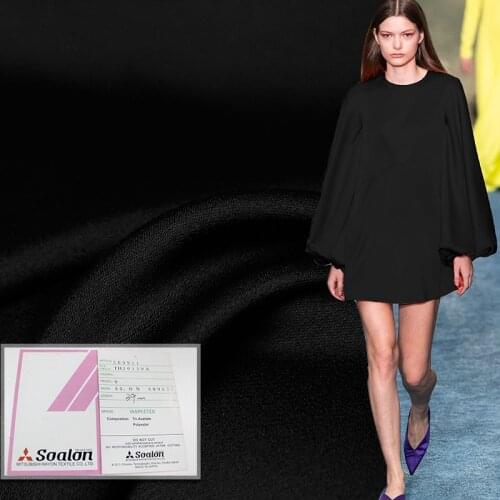 The Cloth Japanese Black Satin Acetic Drape Crease Resistant Fabrics Materials Women Dress Pants Sewing Cloth Freeshipping
