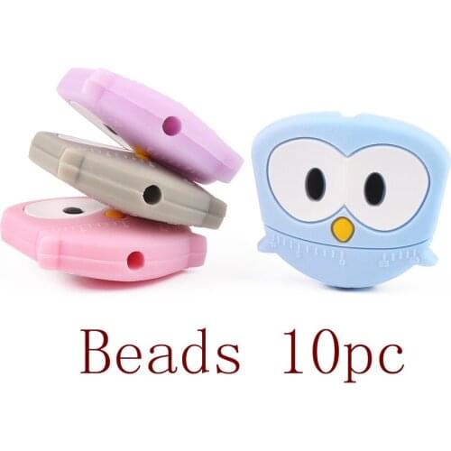 TYRY.HU 10pc Carton Silicone Beads Chew Necklace Bird Teether bead Teething Toys Accessories