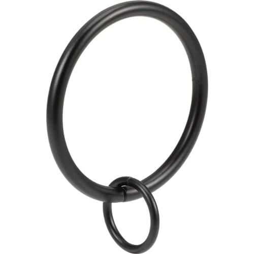 Uxcell 28Pcs Curtain Ring Metal 37mm Inner Dia Drapery Ring for Curtain Rods Black for Holding Curtains and Window Curtains