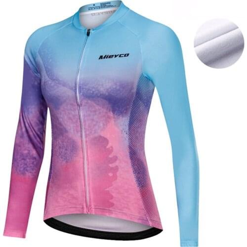 Cycling Jersey Winter Thermal Fleece Long Sleeves Pro Team Outdoor Mountain Road Bicycle Jersey Mujer Bicicleta Ropa Ciclismo