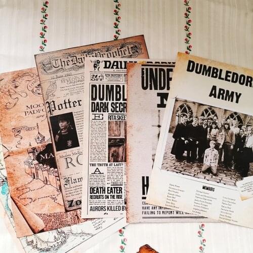 Harries Magic World Map Poster,Vintage Canvas Painting Prints-Wall Art HD Picture for Reading Room Home Decor