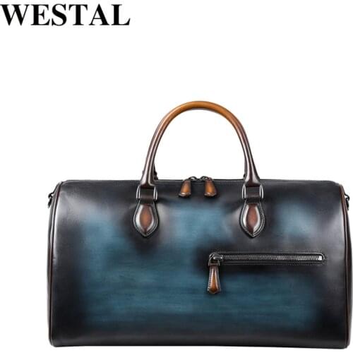 WESTAL Patina Travel Luggage Luxurious Quality Weekender Big Weekend Bag Men Hand Trolley/Cosmetic Bag Overnight Duffle Bag