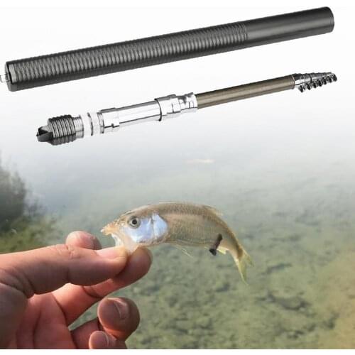 1.4m Mini Portable Multipurpose Aluminum Alloy Fishing Rod Pole with Spinning Reel for Outdoor