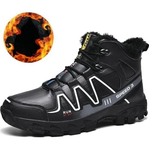 2020 Hot Sale Winter Plush Boots Mens Warm Snow Boots Mens Warm And Comfortable Boots Winter Outdoor Non-slip Boots