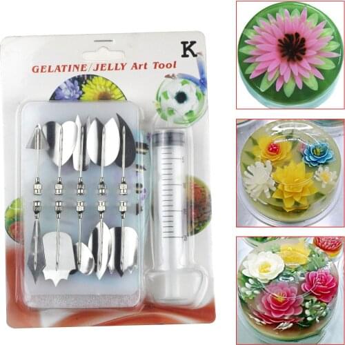 3D Gelatin Jelly Flower Art Tools Jelly Cake Pudding Nozzle set Syringe jelly mold Cake Decorating Tools