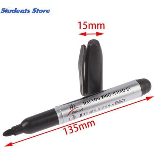 4pcs Black Paper Metal Glass Marking Pen Permanent Oil Marker Pen Office School Supplies Large Capacity Pen