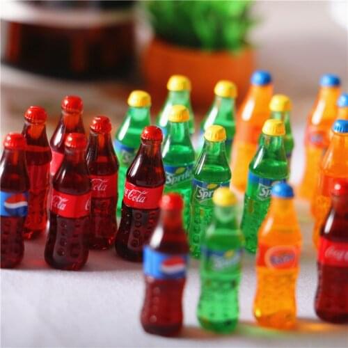 4pcs Dollhouse Miniature Drink 1/12 Fanta Soda Coke Model Pretend Play House Kitchen Doll Drink Accessories