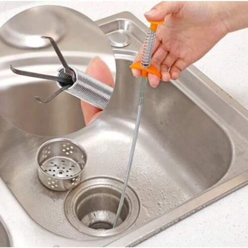 80cm Drain Snake Spring Pipe Dredging Tool Dredge Unblocker Drain Clog Tool for Kitchen Sink Sewer Cleaning Water Sink Tools