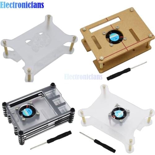 Acrylic Case For Raspberry Pi 4 GT4A GT3A GT2A For Raspberry Pi 2/3/4 Model B/3B+/2B Acrylic Cover Shell Box w/ Fan Screwdriver