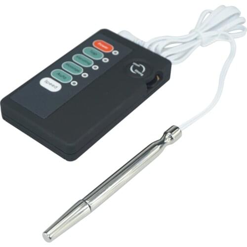 Electro shock wave physical therapy device stainless steel urethral sound penis dilator plug massager electric sex toys