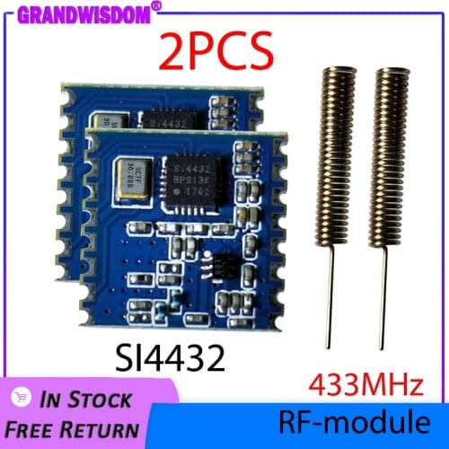 2pcs 433MHz Wireless Module FSK Wireless Spread Spectrum Transceiver receiver IOT rf shield and 2pcs 433 MHz antenna