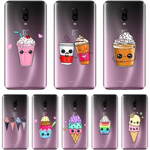 Phone Case For One Plus 6 6T 5 5T 3 3T Case Silicone Sweet Cute Funny Ice Cream Drink Soft Back Cover For OnePlus 6 6T 5 5T 3 3T