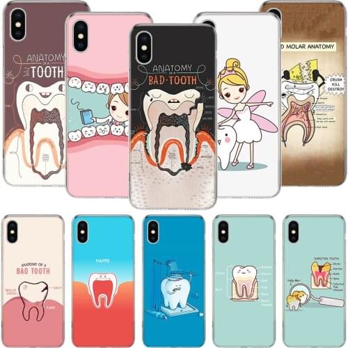 Wisdom Teeth Dentist Tooth Phone Case For iPhone 11 12 Pro XS XR X Max 7 8 6 6S Plus Mini + 5 SE Pattern Customized Coque Cover