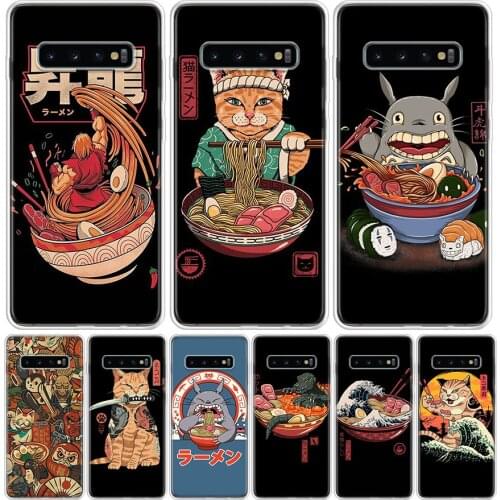 Great Ramen Wave Japan Phone Case for Samsung Galaxy S10 S20 Ultra Note 10 9 8 S9 S8 S7 J4 J6 J8 Plus Lite + Popular Cover Capa