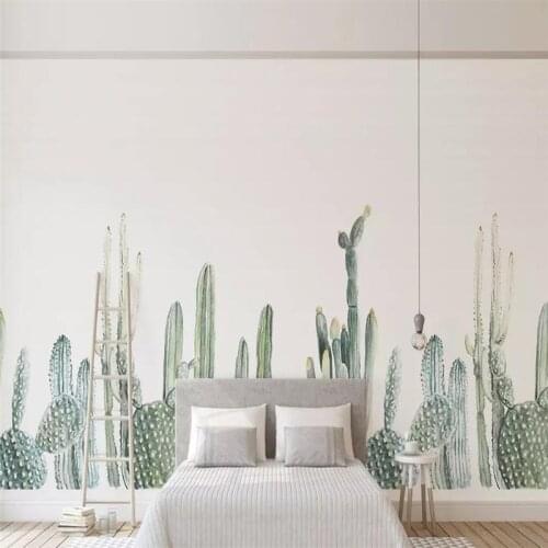 Decorative wallpaper Nordic simple cactus background wall painting
