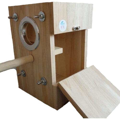 Wood Birds Nest Box Breeding Parrot Cockatiels Swallows Nest Outdoors Roof Wooden Bird House Nature wood bird box