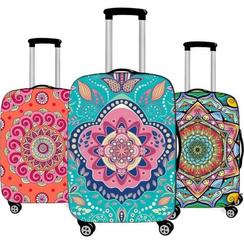 Mandala Flower Stretch Luggage Cover Suitcase Covers Travel Accessories Printed Striped Dust Cover 18''-20'' Protective Case