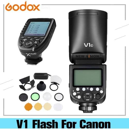 Godox V1 V1-C Li-on TTL On-Camera Round Flash Speedlight For Canon Speedlite