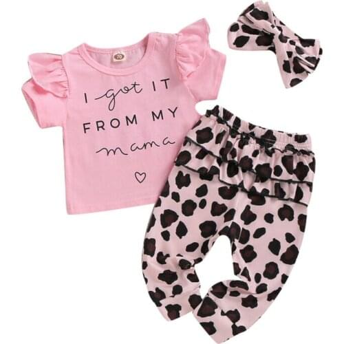 Imcute 2020 Valentines Day Infant Baby Girl Kid Top Trousers Pants Headband Clothes 3PCS 0-24M
