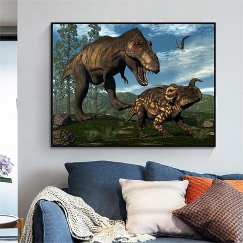 Canvas Painting Posters and Prints Home Decoration Wall Art Dinosaurs Animal Pictures For Living Room HD Prints Kids' Room Decor
