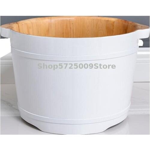 Cedar White Foot Bath Bucket Foot Bath Bucket Foot Wash Basin Small Wood Basin Solid Wood Foot Bath Bucket Wood Home Massage