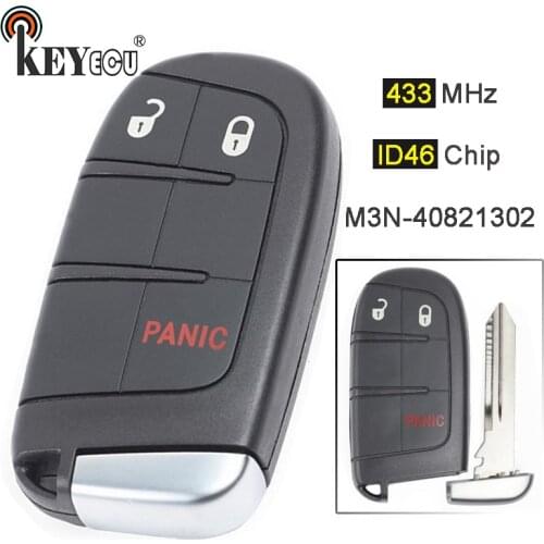 KEYECU 433MHz ID46 Chip M3N-40821302 Replacement 3 Button Smart Remote Key Fob for Dodge Journey 2011-2019 Durango Dart 2013-16