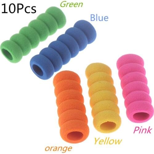 10Pcs Non Slip Foam Pen Cap Non-toxic Ridged Pencil Lightweight Grips Eco-friendly Hand Protection Handwriting