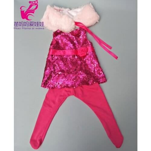 Doll Winter Dress Base Pants Scarf for 18 Inch Girl Doll Clothes Children Girl Christamas New Year Gift