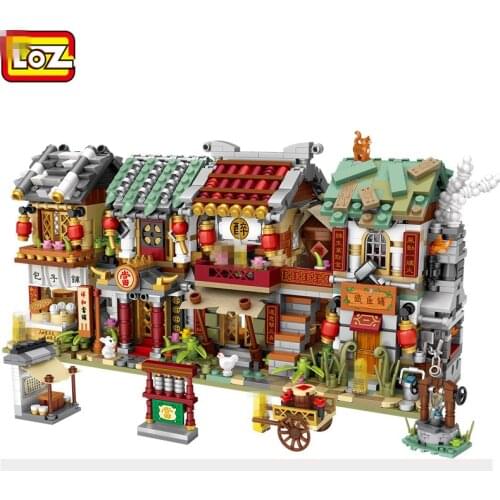 LOZ MINI City Street Blocks/loques Chinese culture Tradition Architecture Model Building Blocks View gifts with collection value