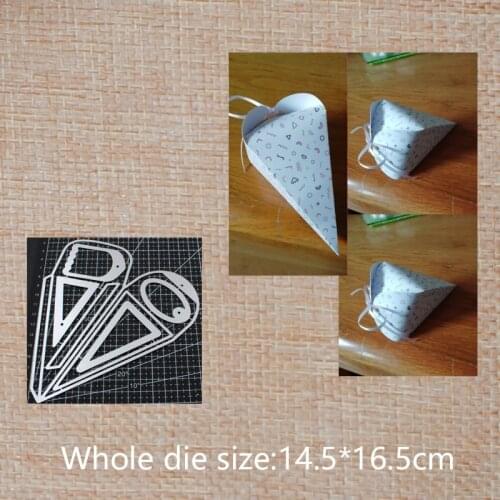 Conical box Metal Cutting Dies for DIY Scrapbook gift box Paper Card Decorative Craft Embossing Die 145*165 mm