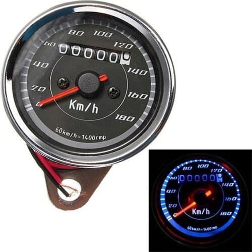 Motorcycle Odometer Speedometer Gauge Meter Dual Color LED Backlight