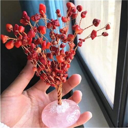 Red Jasper Chips Money Tree Natural Stones Minerals Gems Healing Reiki For Home Decoration