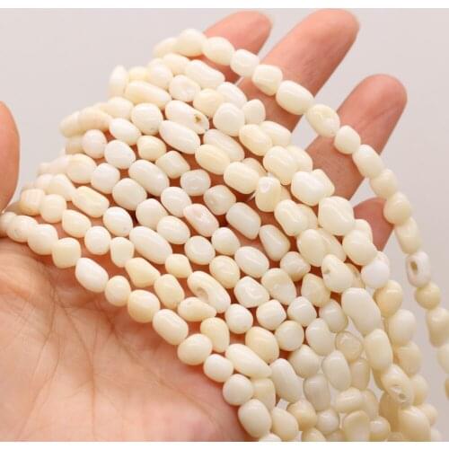 Natural Coral Beads Irregular oval Shape Milky Coral Loose Exquisite Beaded For Jewelry Making DIY Bracelet Necklace Accessories