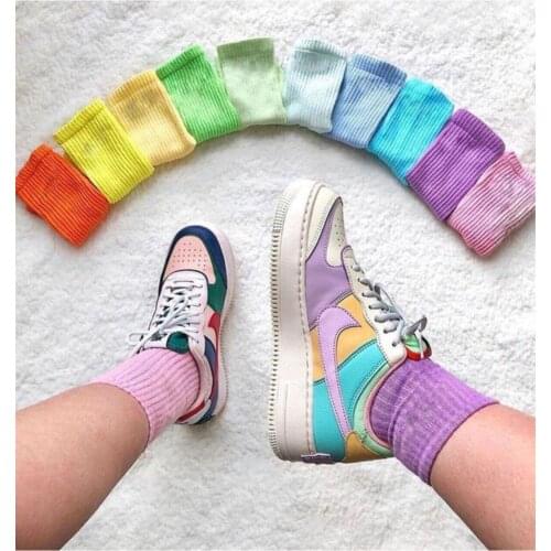 Unisex Multicolored Scented College Socks Plain 10 Pairs 2021 Colored Socks