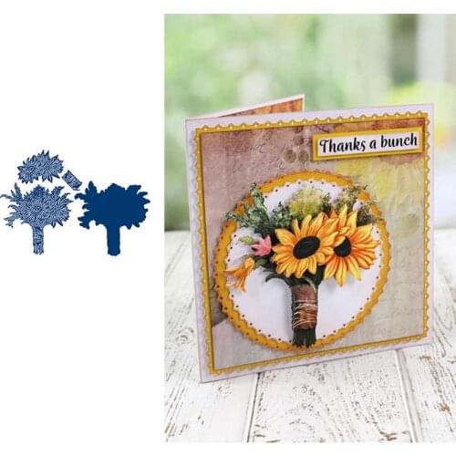 2021 NEW Sunflower Bouquet Cutting Dies Scrapbook Diary Decoration Stencil Embossing Template DIY Greeting Card Make Albums