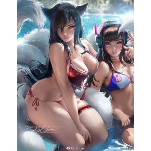 New Cosplay costumes cos LOL Ahri Doujin swimsuit New Anime