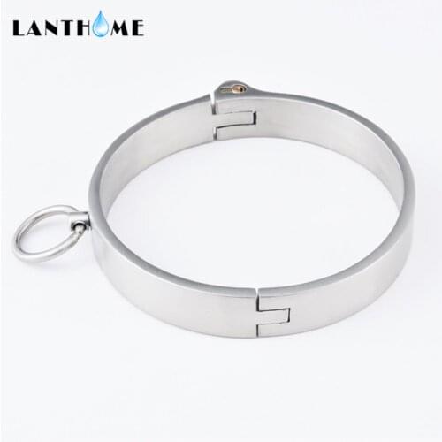 Stainless Steel Slave Bondage Neck Collar Fetish Wear SM Choker Sex Adult Game Bed Restraints Sm Products Bdsm Games