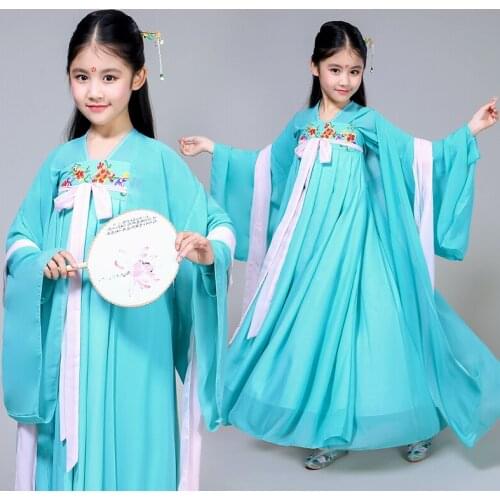 Hanfu Girl Dresses National Costume For Kids Princess Performance Wear Chinese Style Stage Outfits Tang Dynasty Show DNV11411
