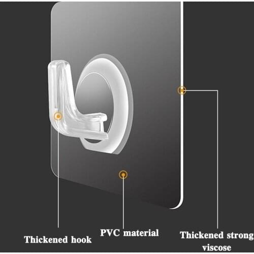 1Pc Transparent Wall Hook Strong Self Adhesive Door Rack Suction Hooks Load Wall Cup Bathroom For Kitchen Sucker Hangers