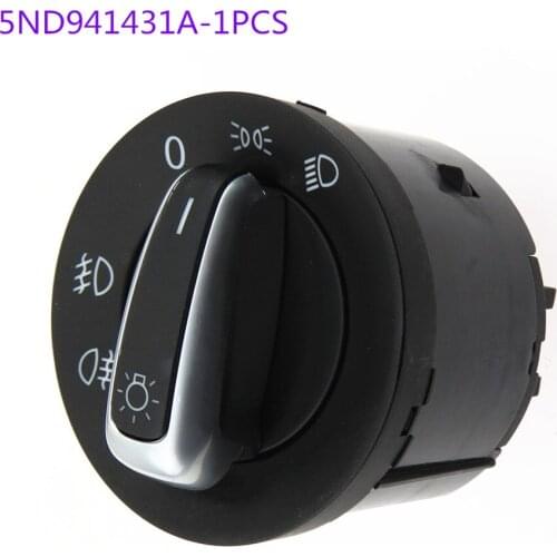 SCJYRXS Chrome Headlight Switch For Golf Mk5 Mk6 Sharan Sharan Passat B6 B7 Touran Tiguan Seat Alhambra 5ND941431A