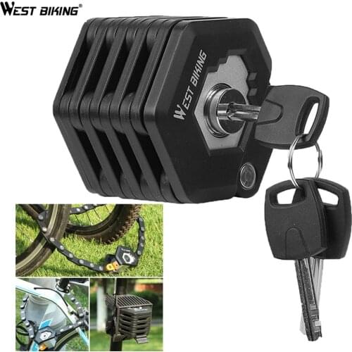 Foldable Bike Lock With 3 Keys Hamburg-Lock Alloy Anti-Theft Strong Security Bicycle Folding Lock Mount Bracket Bike Chain Lock