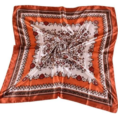 Spring PEthnic Nation style silk Satin square Hairband hijab cool shawl ladies foulard femme headband hair bufanda mujer shawl