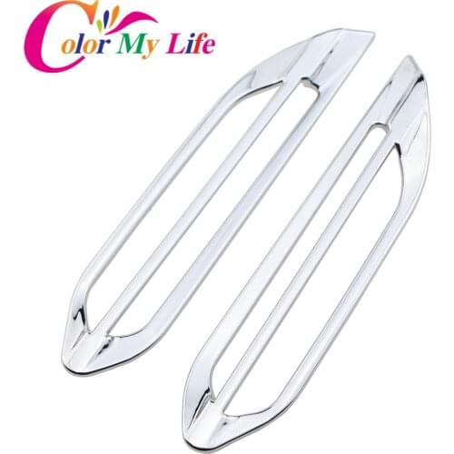 Color My Life 2Pcs ABS Chrome Internal Air Conditioning Vent Trim Sequins Sticker for Peugeot 2008 208 2013 - 2017 Accessories