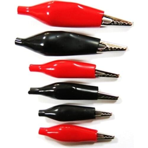 5PCS Red/Black Alligator Clips Electrical DIY Test Leads Power Clip Double-ended Crocodile Clips Roach Clip Test Jumper Wire