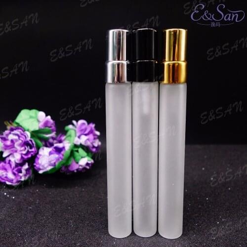 LG02MAA-10ML Long Tube Frosted Perfume Glass Spray Bottle Aluminum Sprayer Empty Bottle 102pcs/lot
