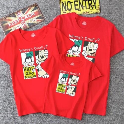 Disney Kawaii Mickey Cotton Summer T-shirt Ladies Top Ladies Casual O-Neck Top Ladies Korean Style Harajuku Clothing Family Top